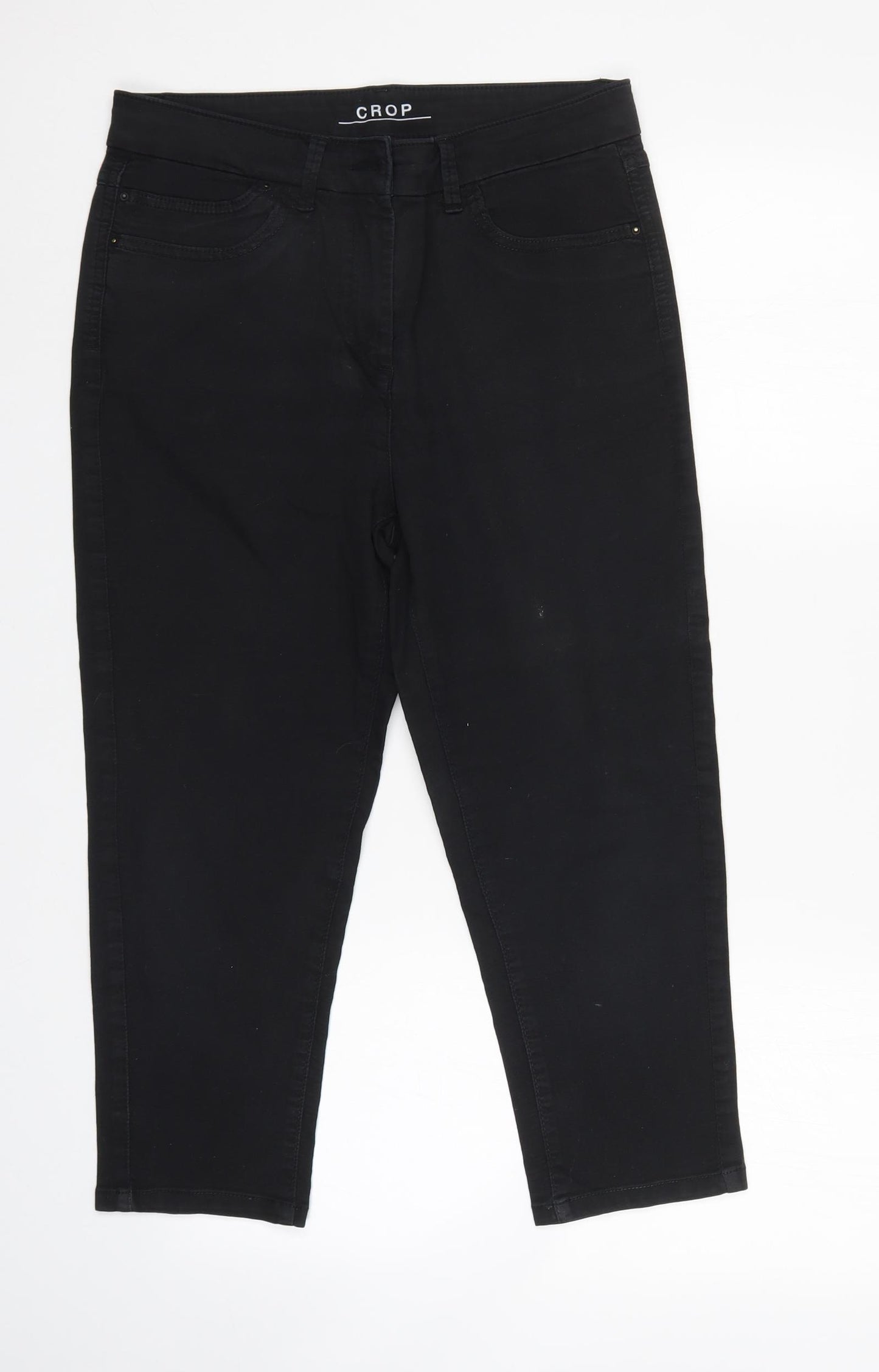 Preworn Womens Black  Denim Cropped Jeans  L22 in