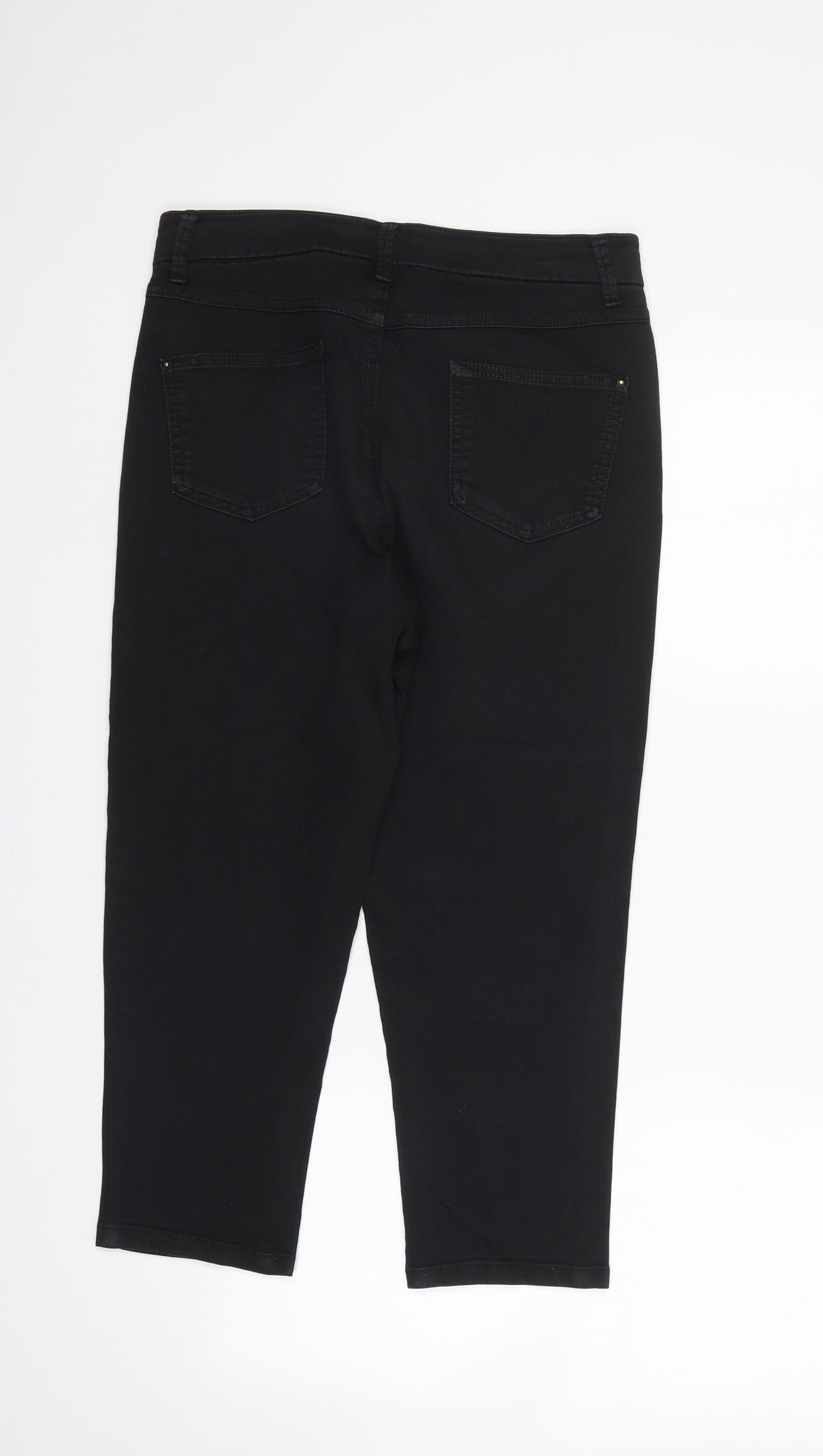 Preworn Womens Black  Denim Cropped Jeans  L22 in