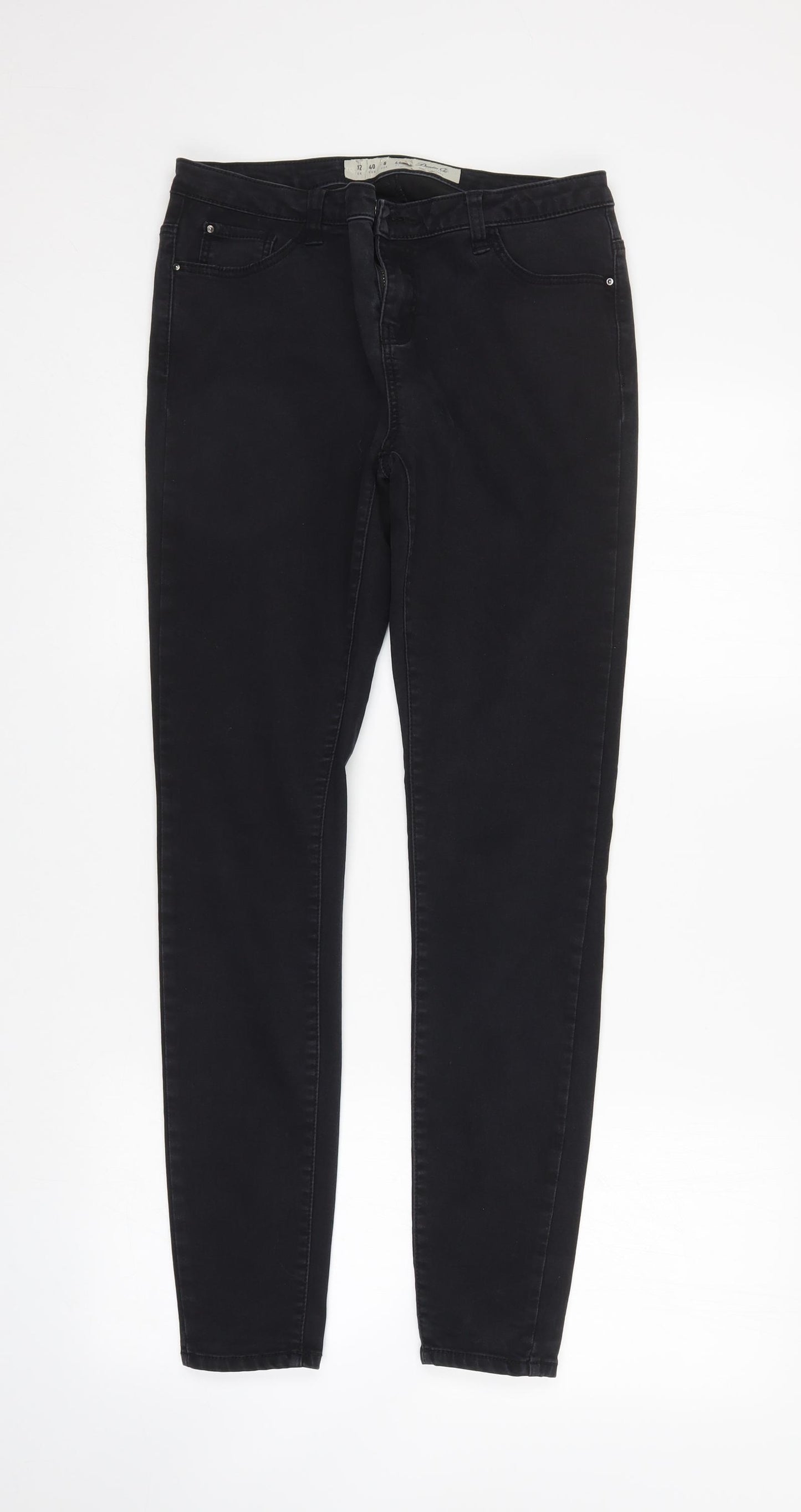 Denim & Co. Womens Black  Denim Tapered Jeans Size 12 L29 in