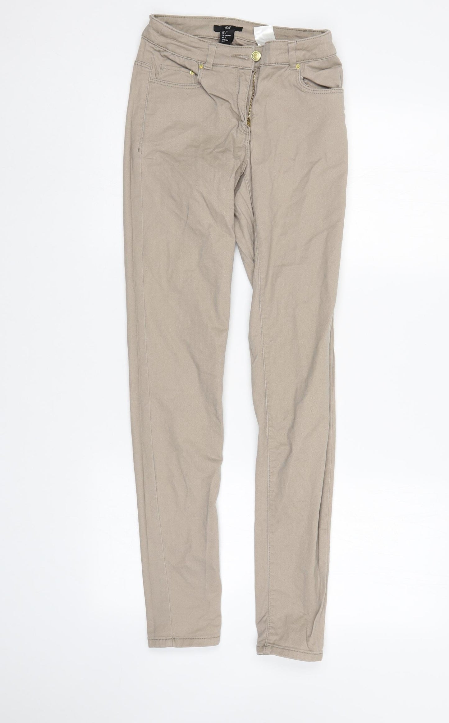 H&M Womens Ivory  Denim Straight Jeans Size 6 L30 in
