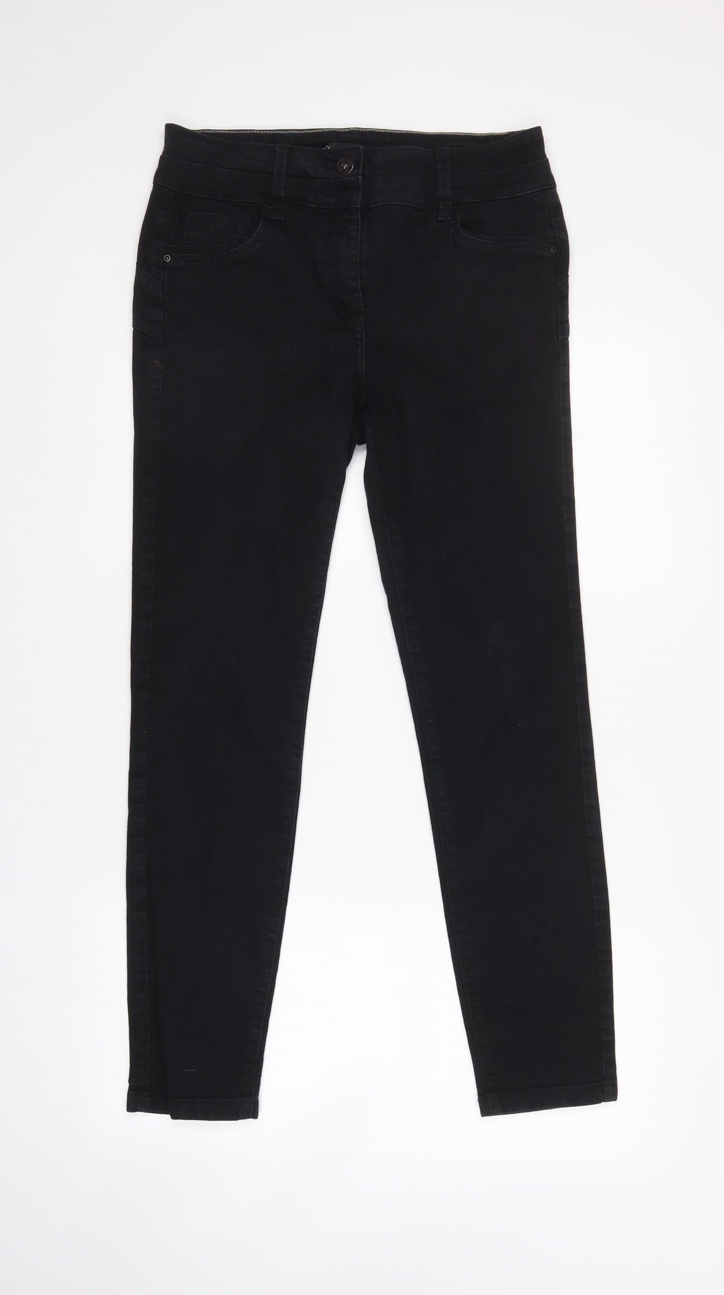 NEXT Womens Black  Denim Skinny Jeans Size 12 L29 in
