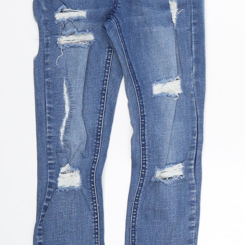Missguided Womens Blue  Denim Skinny Jeans Size 4 L28 in