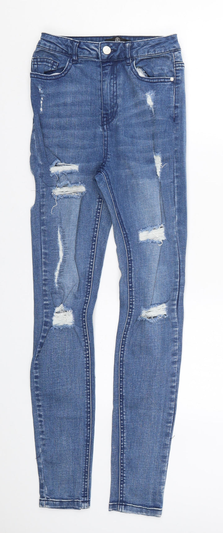 Missguided Womens Blue Denim Skinny Jeans Size 4 L28 in