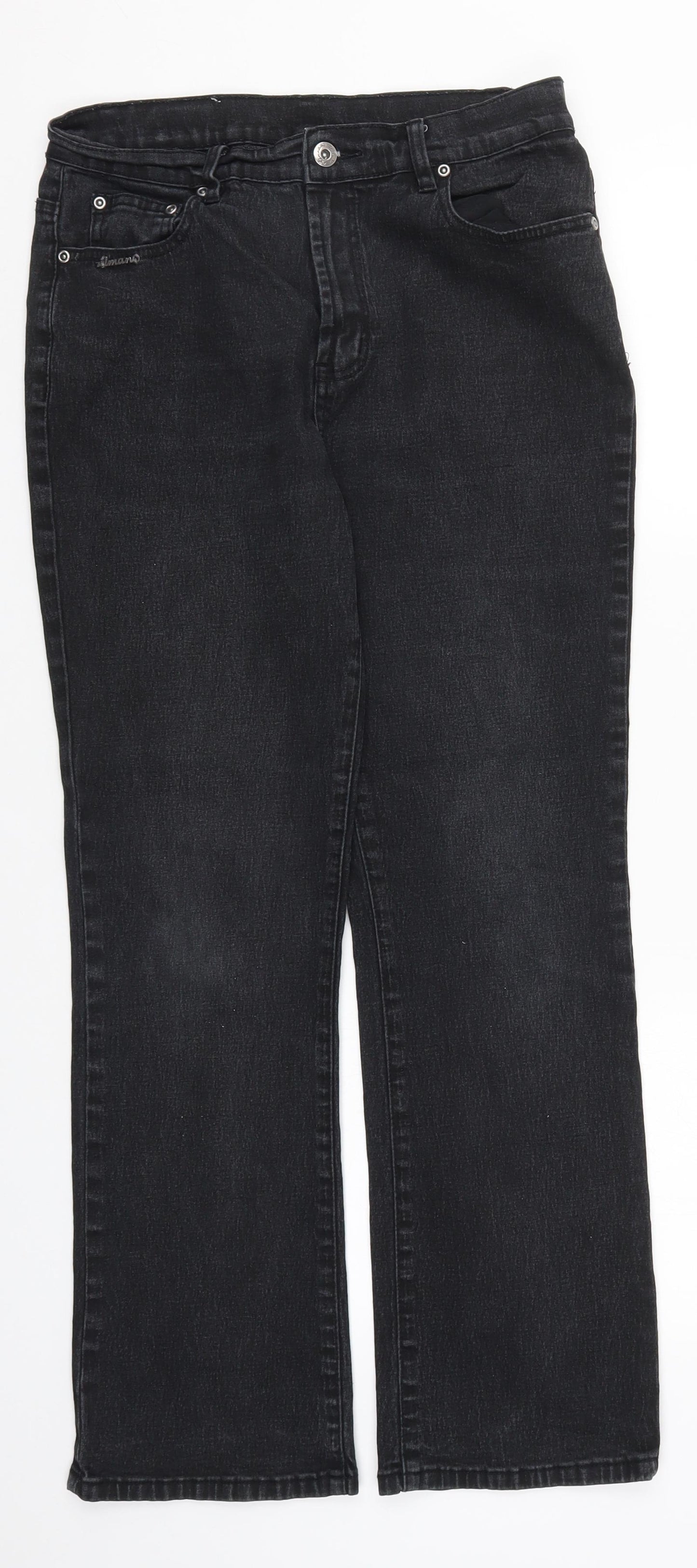 Diane Gilman Womens Black  Denim Straight Jeans Size 10 L28 in