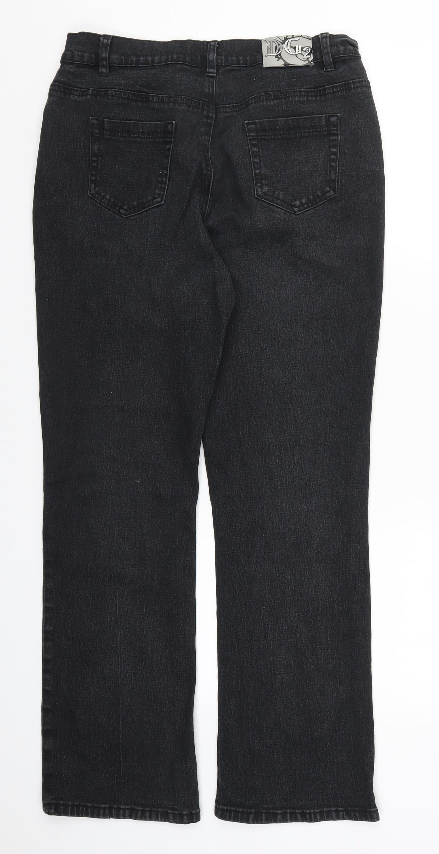 Diane Gilman Womens Black  Denim Straight Jeans Size 10 L28 in