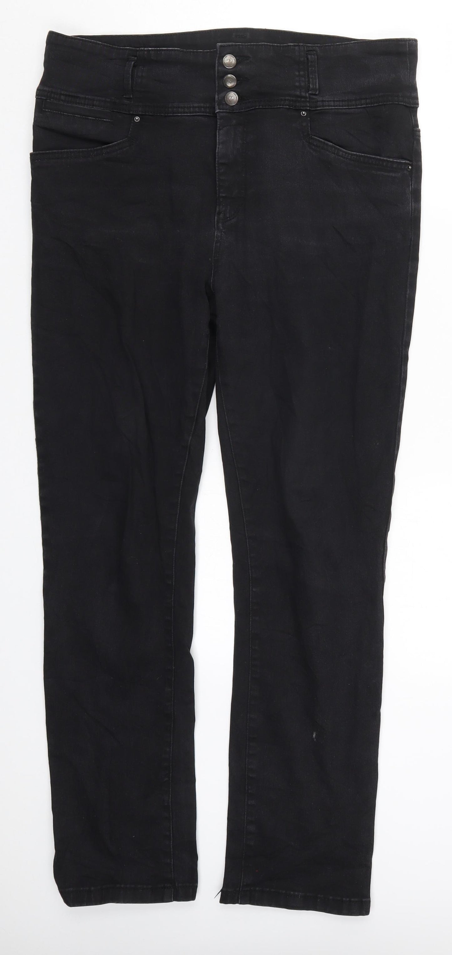 Flash Jeans Womens Black  Denim Skinny Jeans Size 16 L29.5 in