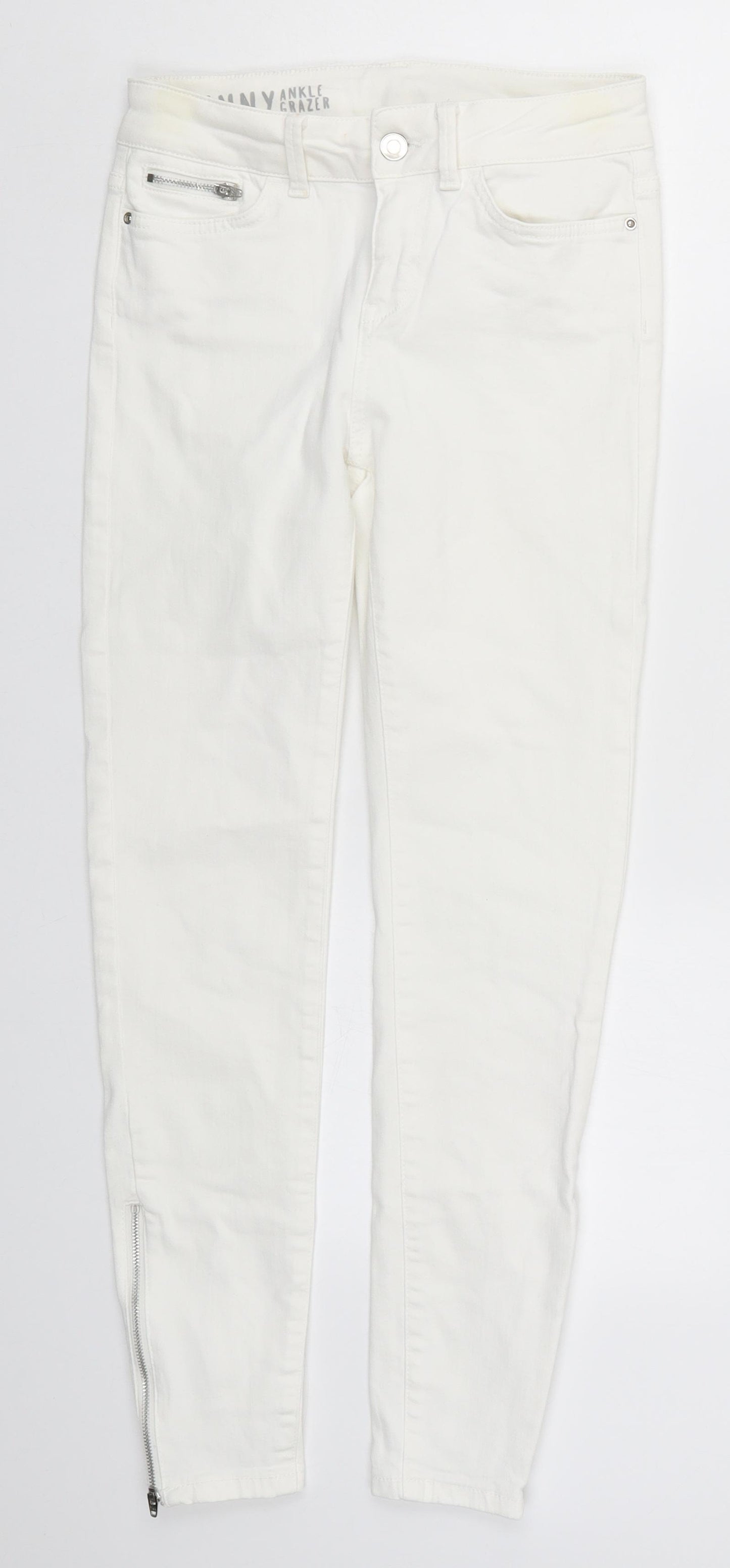 Marks and Spencer Womens White  Denim Skinny Jeans Size 8 L25 in
