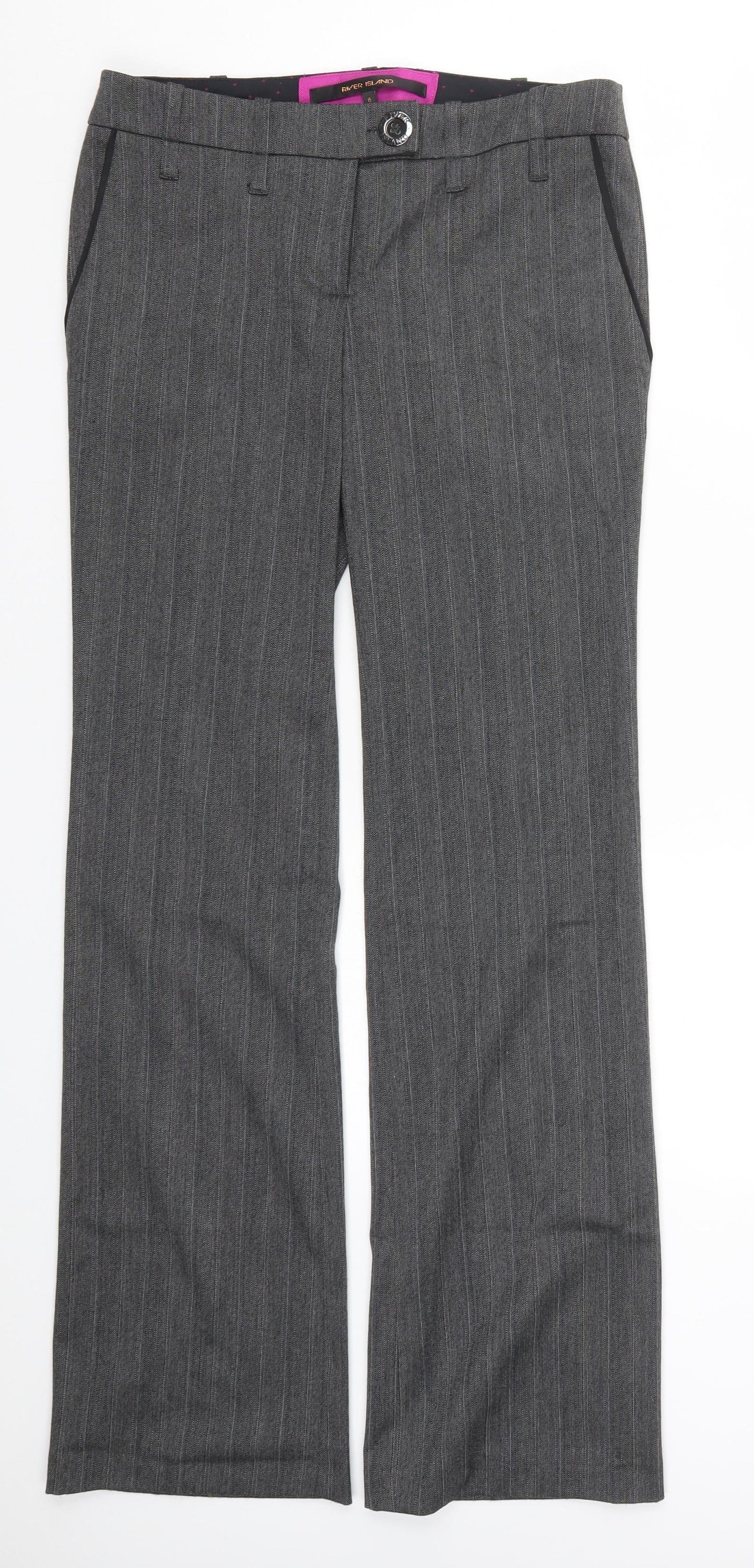 River Island Womens Grey   Trousers  Size 8 L31 in