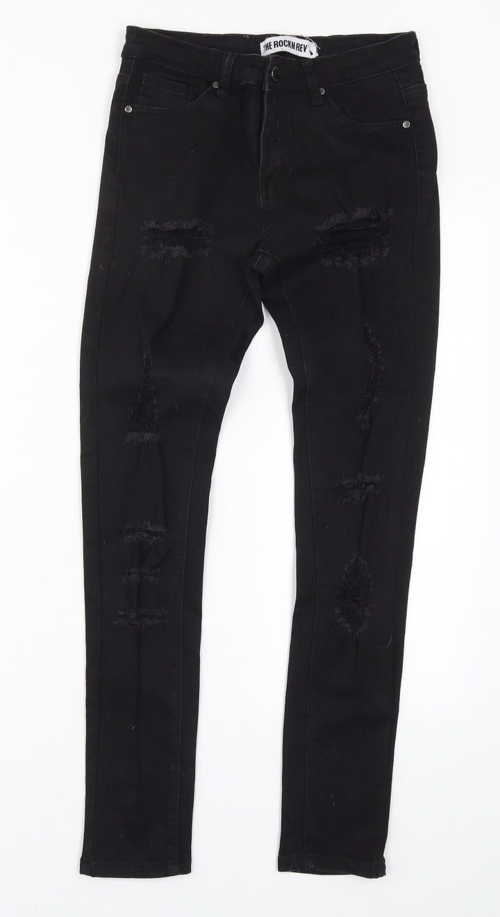 The Rocking Rev Womens Black Denim Skinny Jeans Size 26 in L28 in