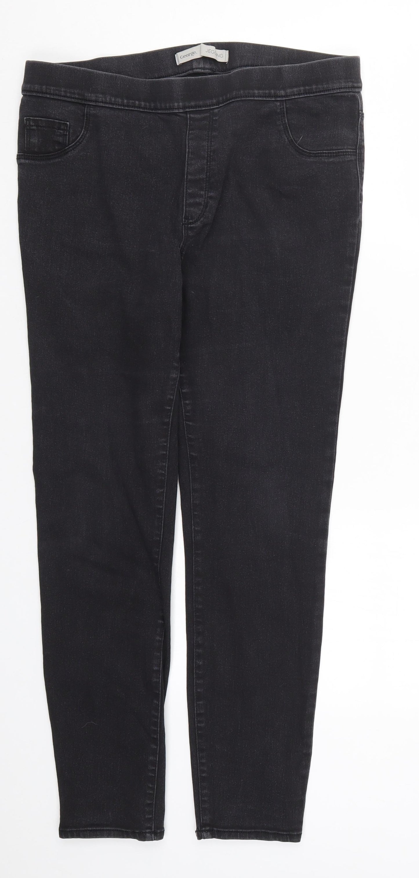 George Womens Grey  Denim Jegging Jeans Size 14 L27 in
