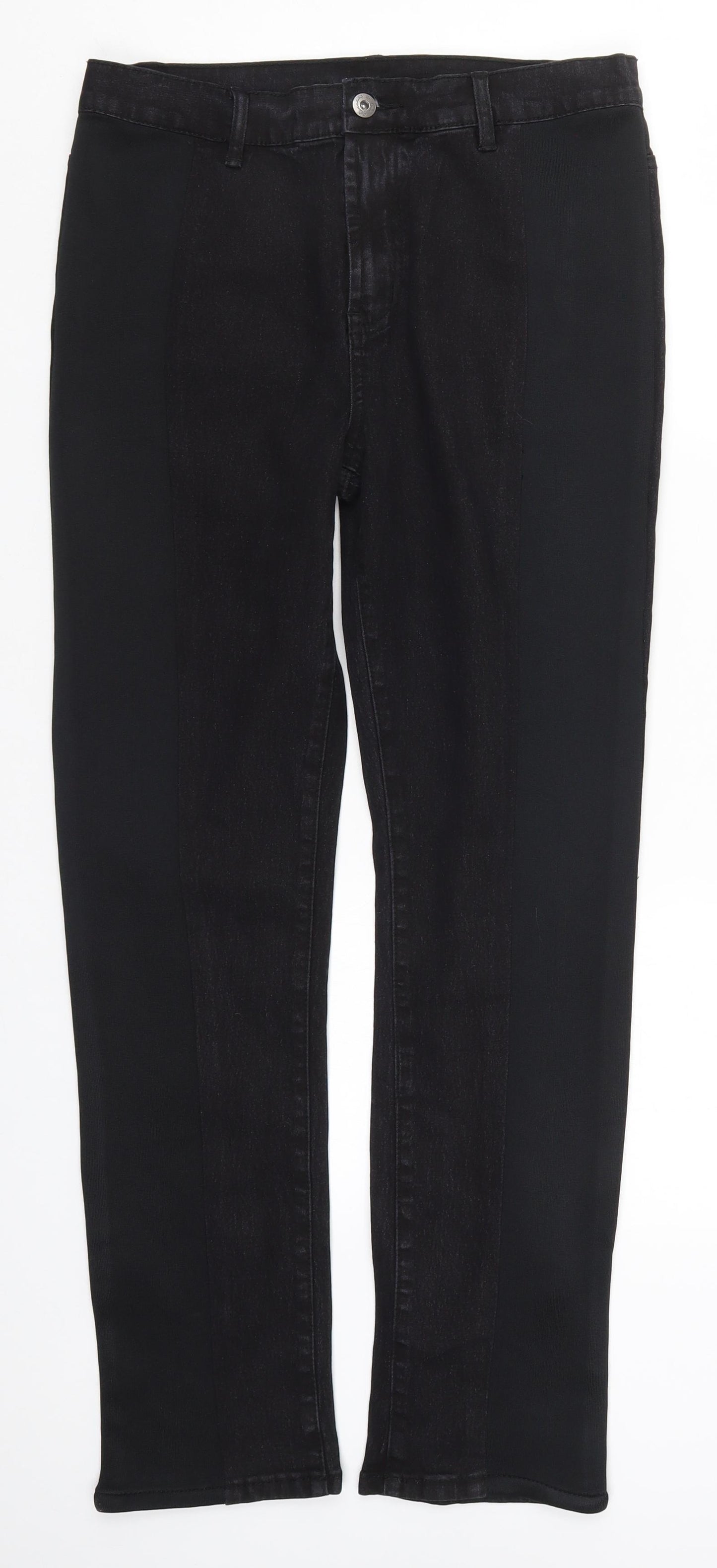 Diane Gilman Womens Black  Denim Straight Jeans Size 10 L29 in