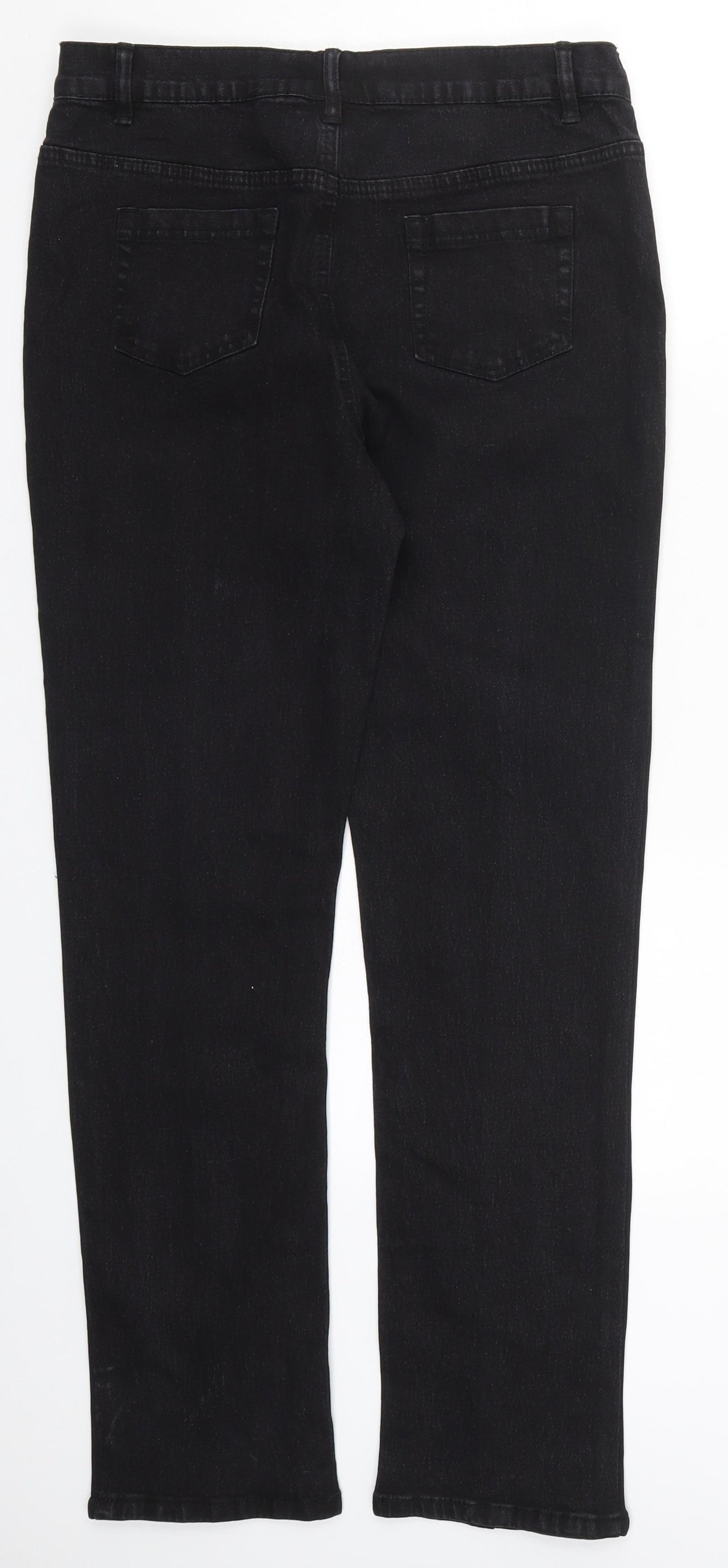Diane Gilman Womens Black  Denim Straight Jeans Size 10 L29 in