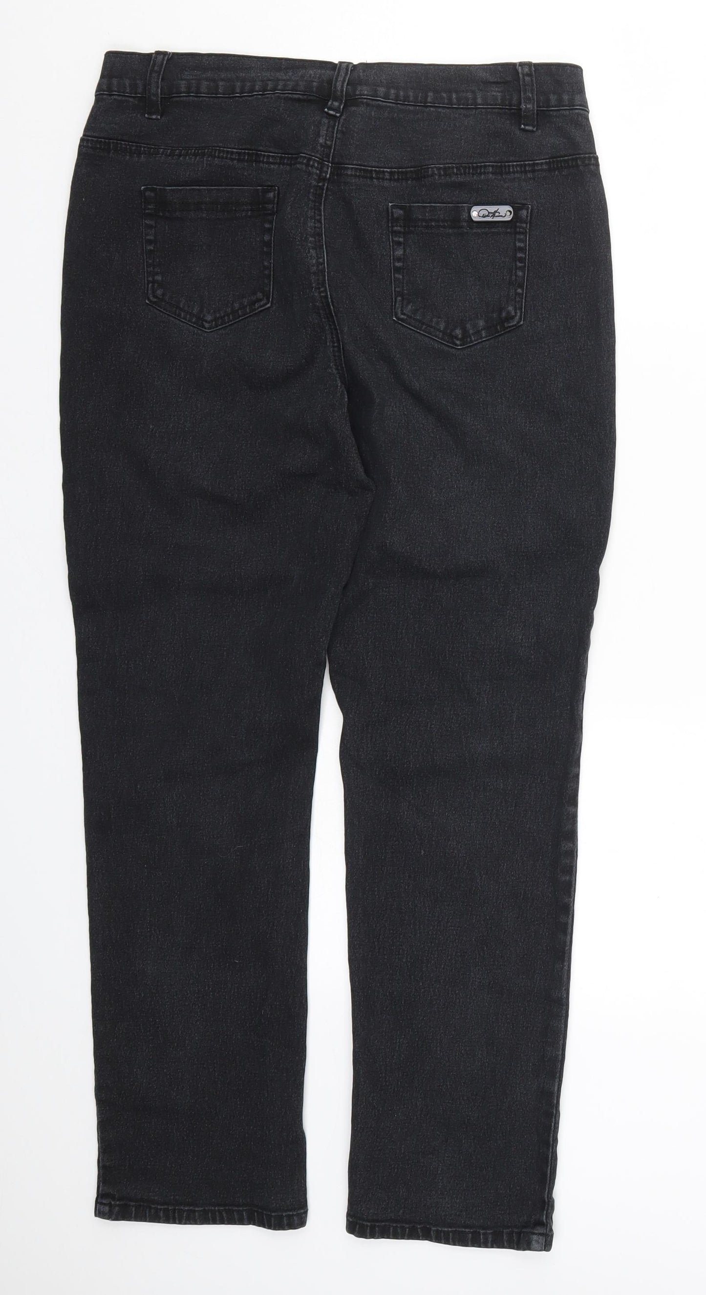 Diane Gilman Womens Black  Denim Straight Jeans Size 10 L27 in