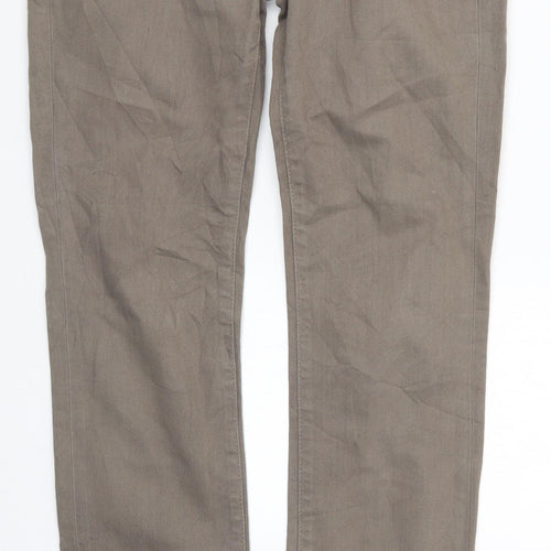 Zara Womens Green  Denim Straight Jeans Size 8 L33 in - Khaki Colour