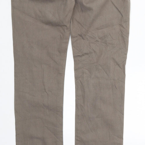 Zara Womens Green  Denim Straight Jeans Size 8 L33 in - Khaki Colour
