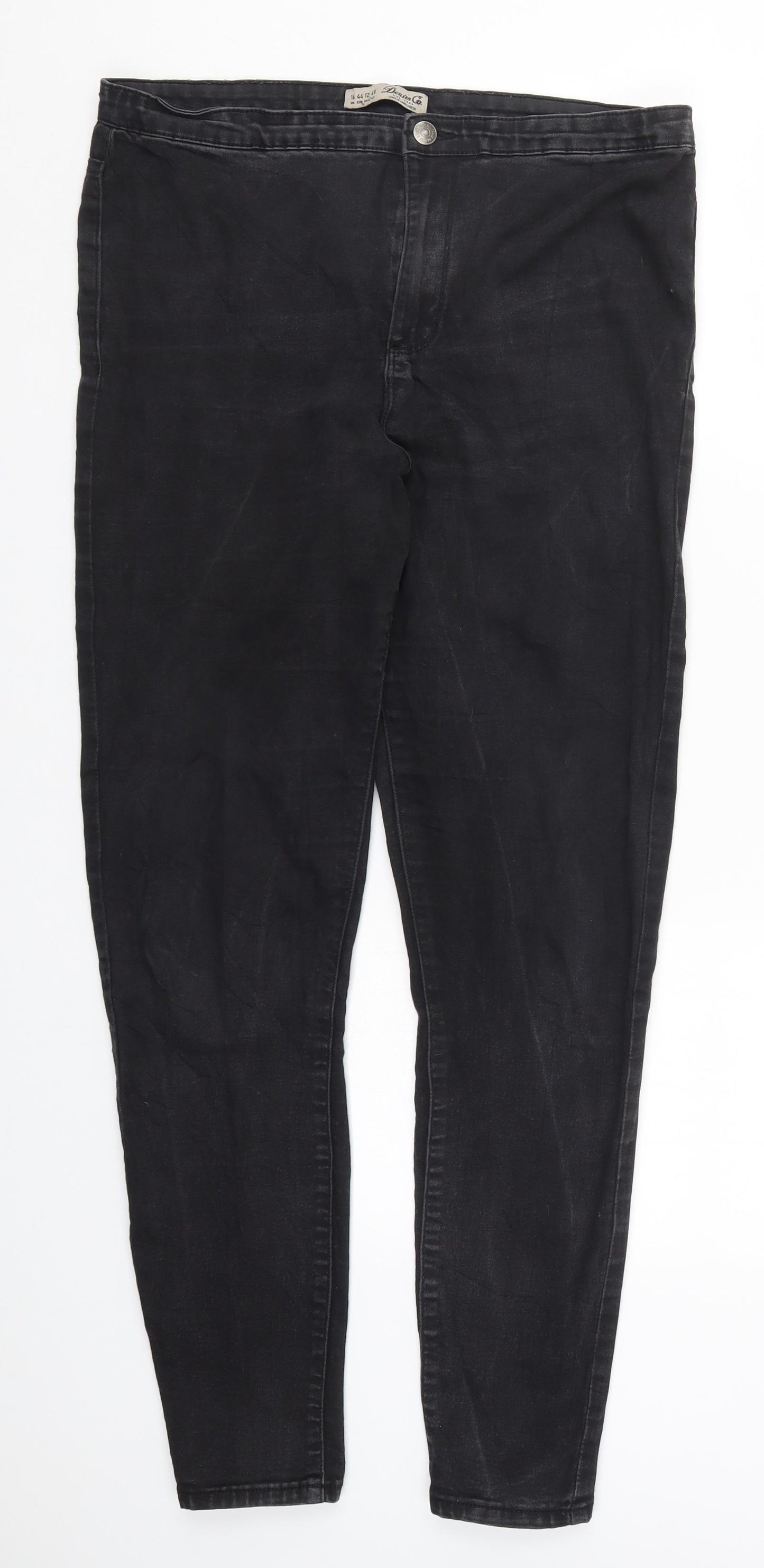 Denim Co Womens Black  Denim Skinny Jeans Size 16 L28 in