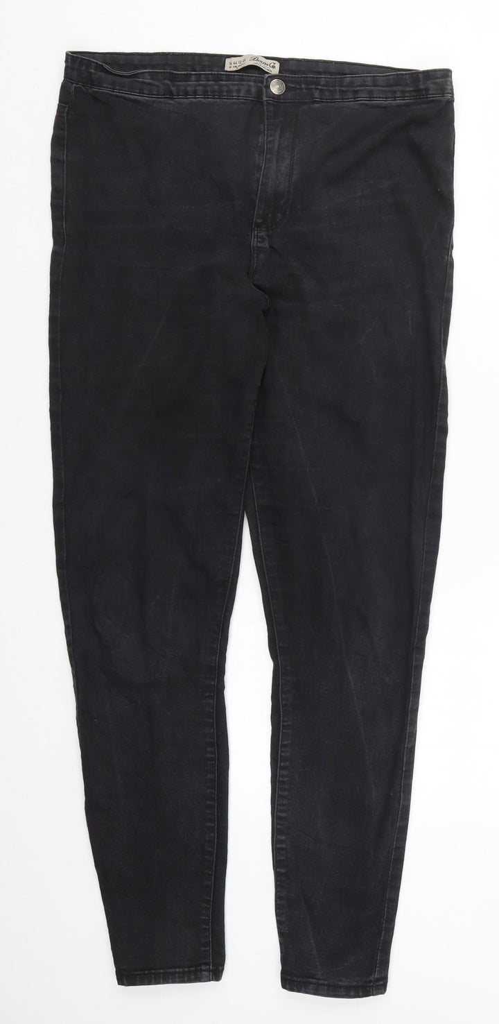 Denim Co Womens Black  Denim Skinny Jeans Size 16 L28 in