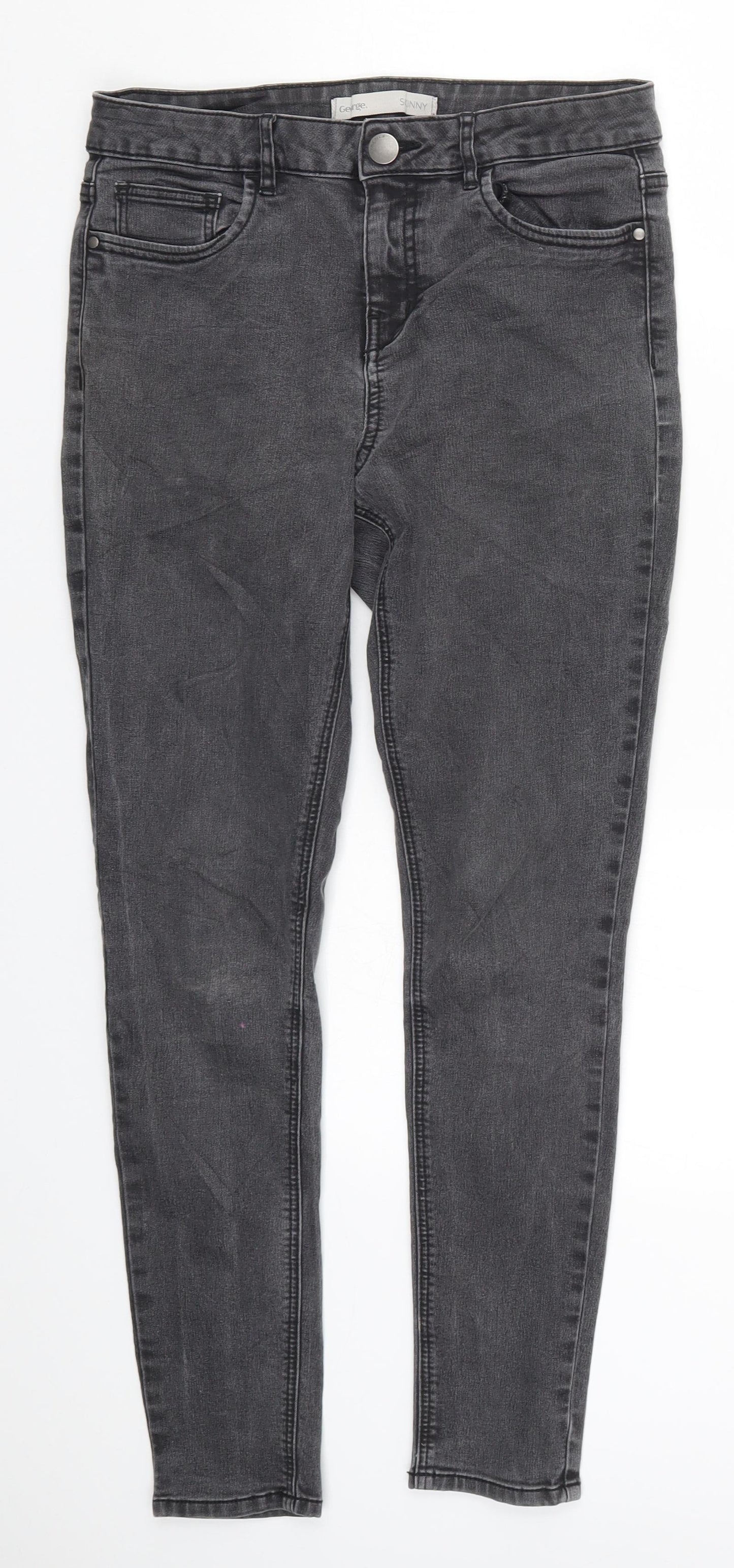 George Womens Grey  Denim Skinny Jeans Size 12 L26 in