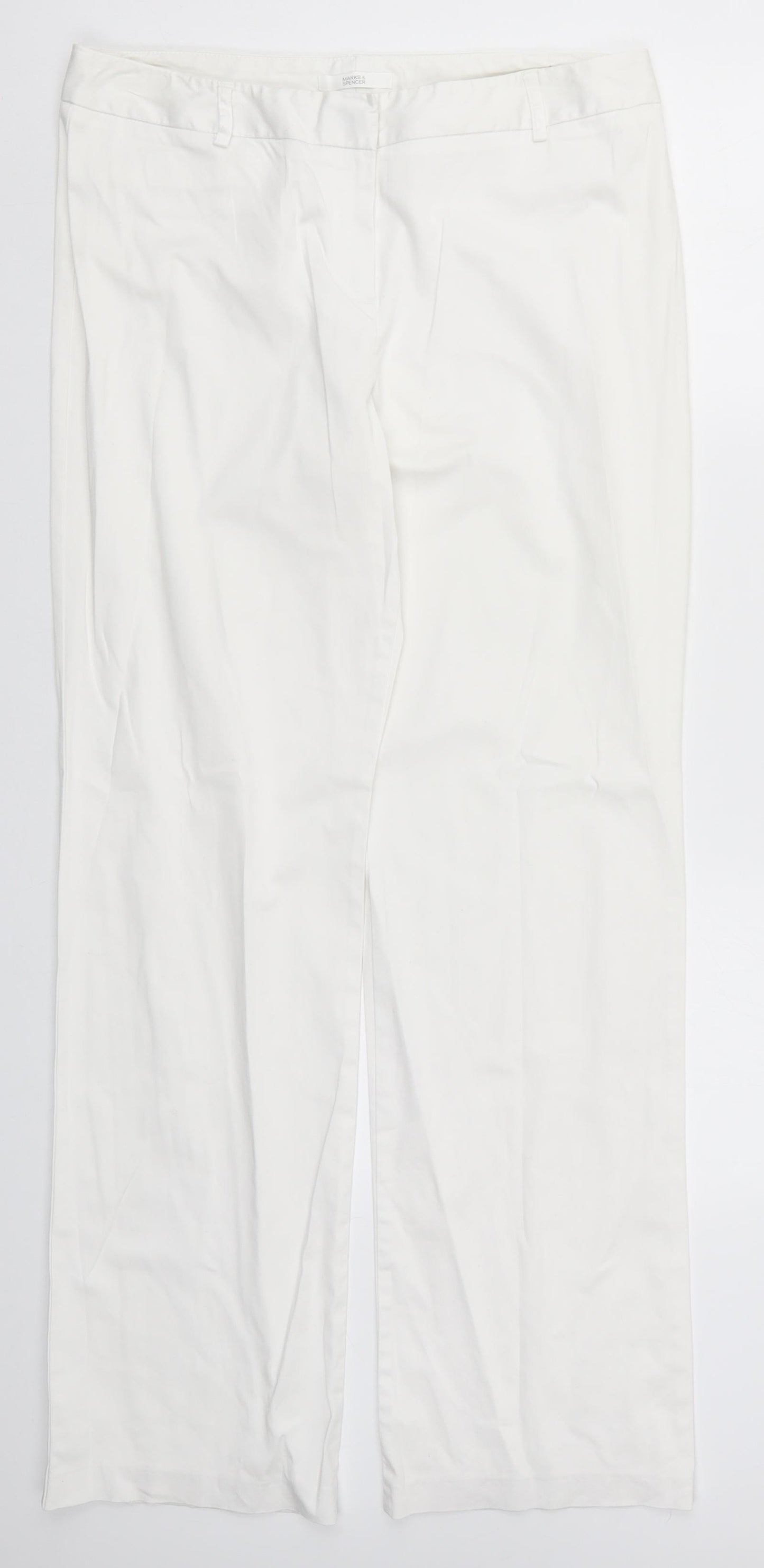 Marks and Spencer Womens White   Trousers  Size 14 L31 in