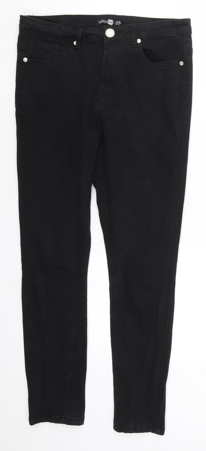 Boohoo Womens Black Denim Skinny Jeans Size 10 L26 in