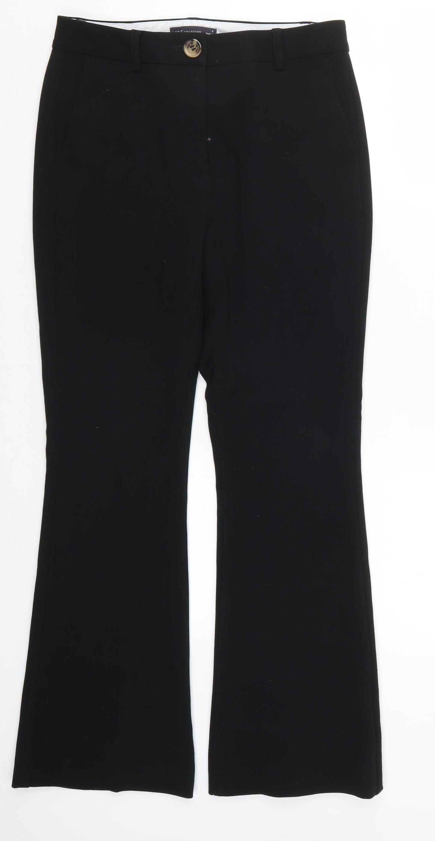 Marks and Spencer Womens Black   Trousers  Size 8 L27.5 in