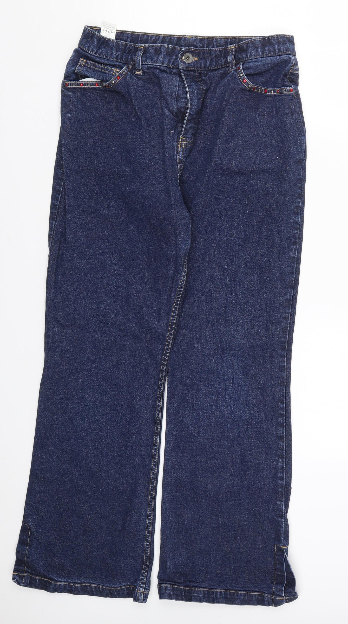Marks and Spencer Womens Blue  Denim Straight Jeans Size 14 L27.5 in