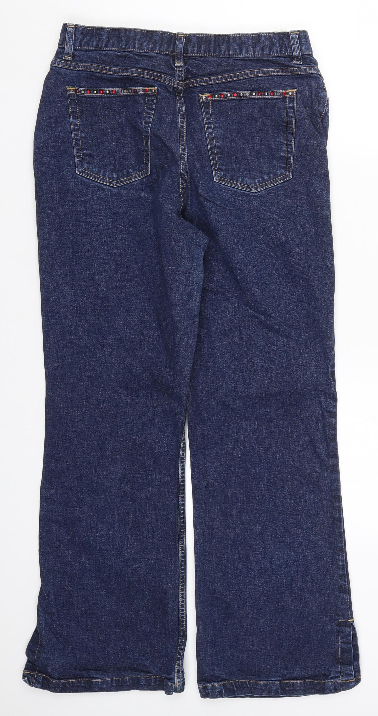 Marks and Spencer Womens Blue  Denim Straight Jeans Size 14 L27.5 in