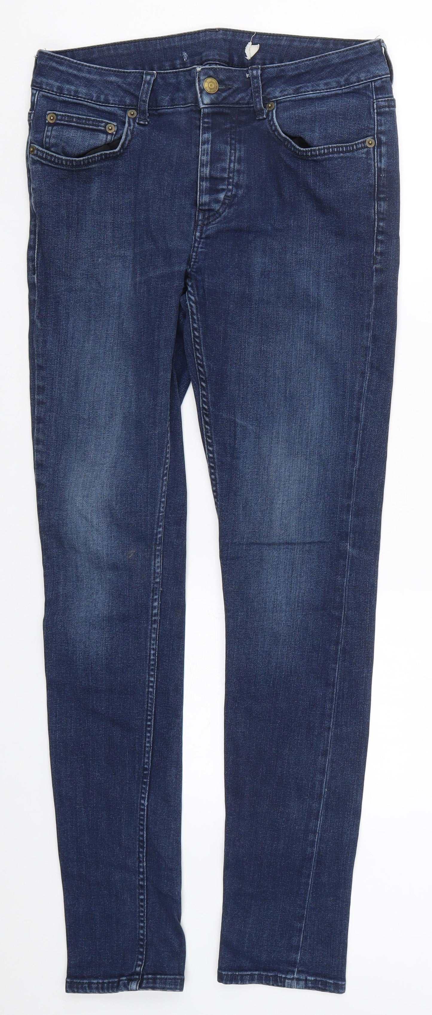Topman Mens Blue  Denim Skinny Jeans Size 32 L32 in