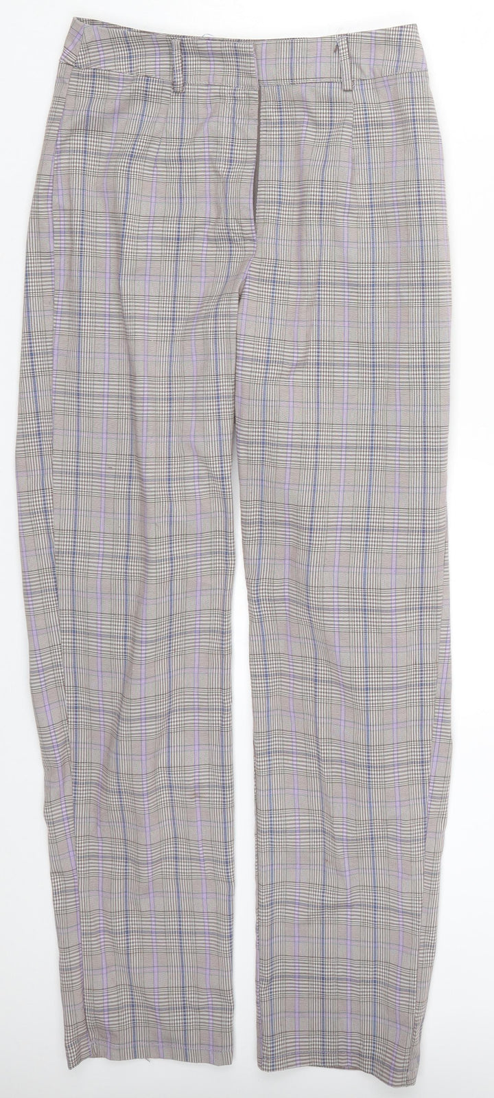Nasty Gal Womens Purple Check Trousers Size 6 L28 in