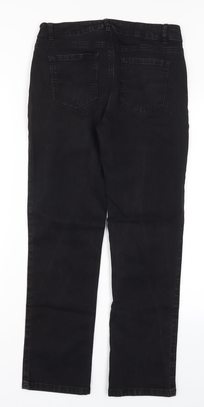 TU Womens Black  Denim Straight Jeans Size 12 L27 in