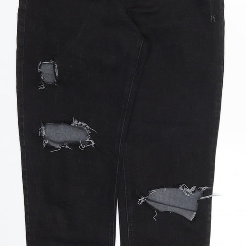 Papaya Womens Black  Denim Mom Jeans Size 12 L28 in