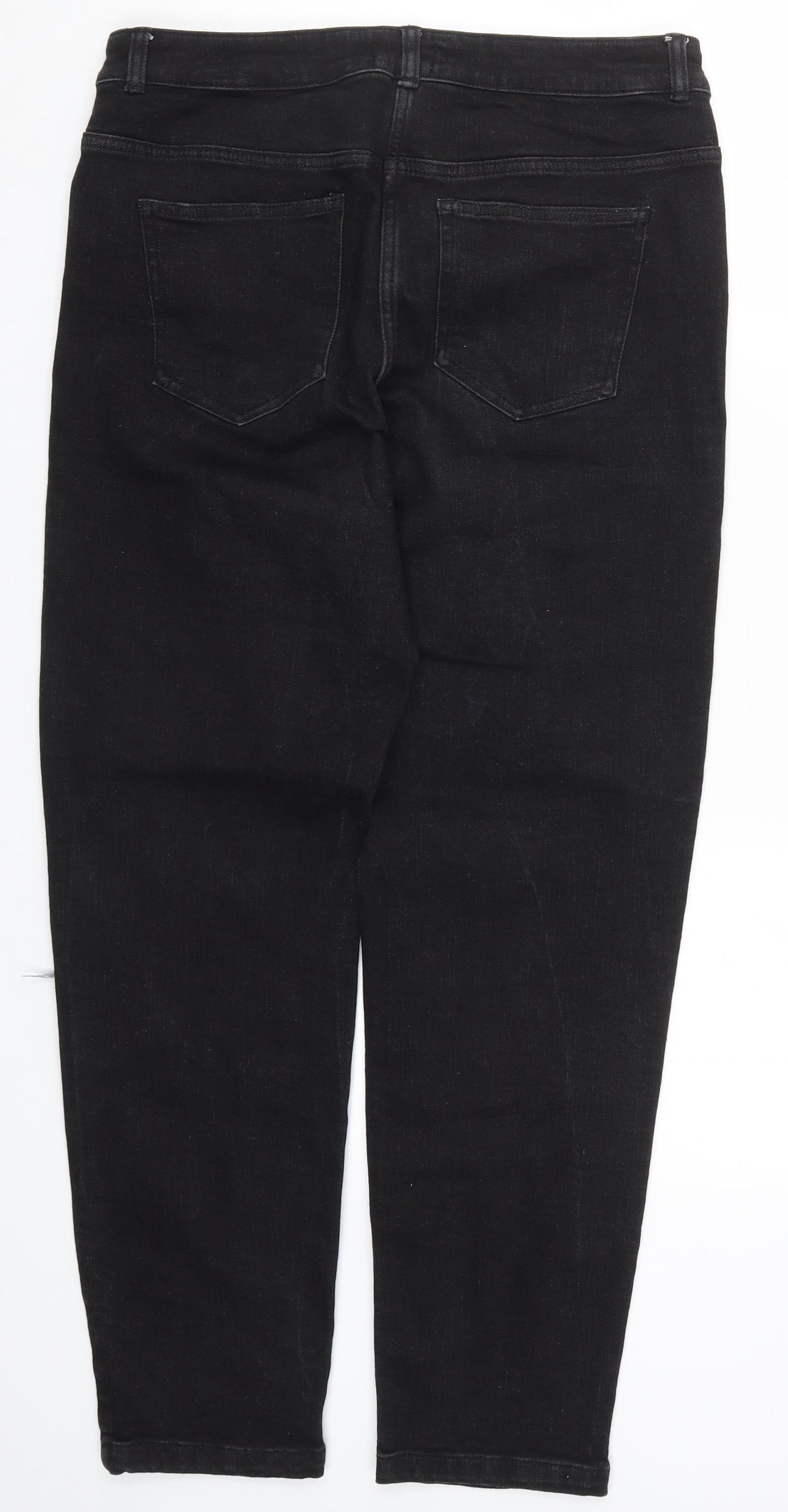 Papaya Womens Black  Denim Mom Jeans Size 12 L28 in