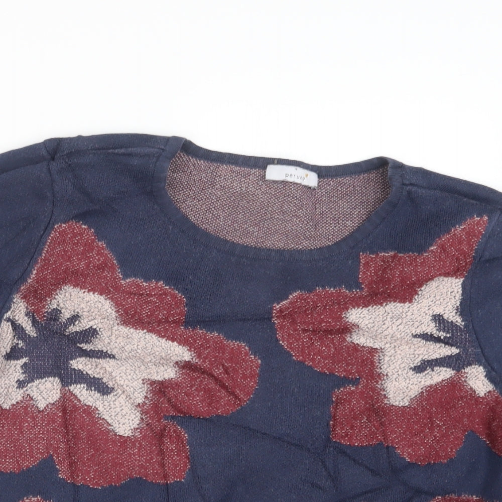 Per Una Womens Blue  Knit Pullover Jumper Size 16