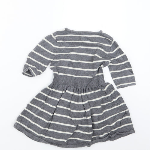Gap Girls Grey Striped  Jumper Dress  Size 4-5 Years