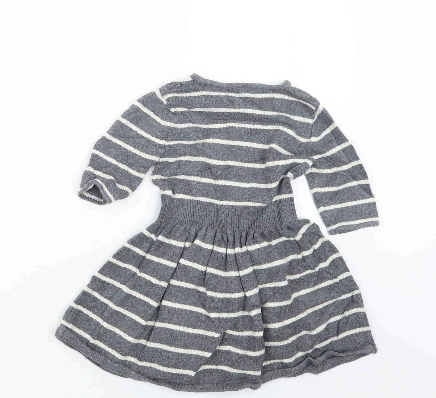 Gap Girls Grey Striped  Jumper Dress  Size 4-5 Years