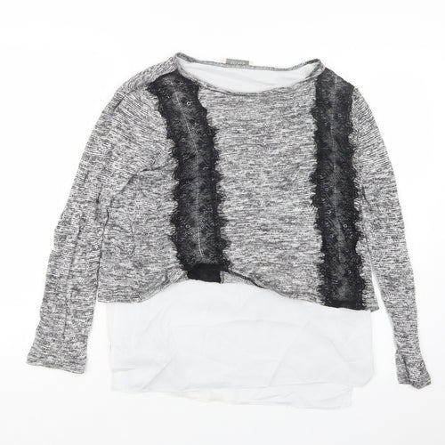 Oasis Womens Grey  Knit Pullover Jumper Size S