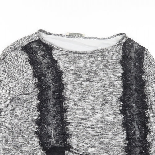 Oasis Womens Grey  Knit Pullover Jumper Size S