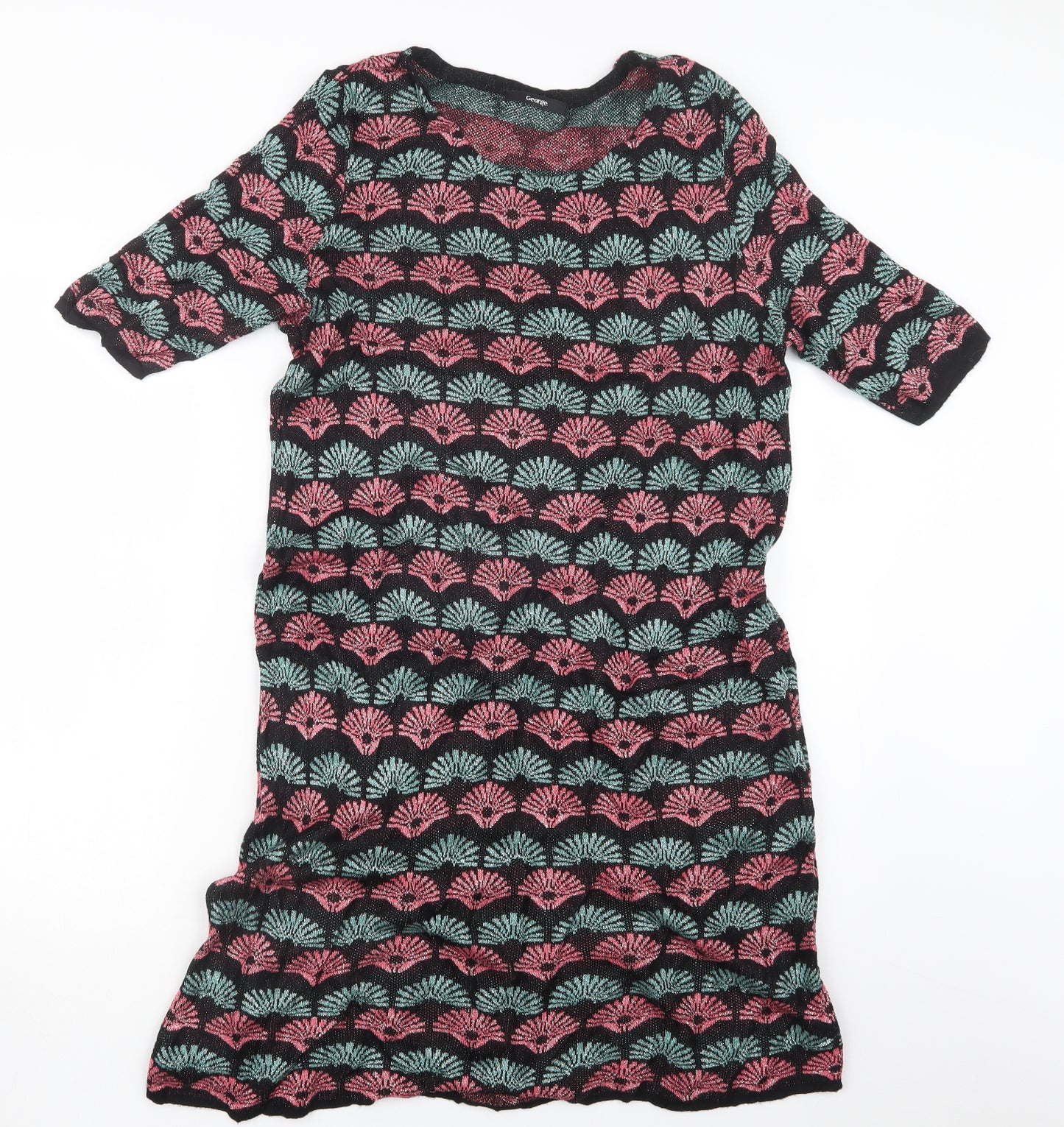 George Womens Black Geometric  Jumper Dress  Size 18