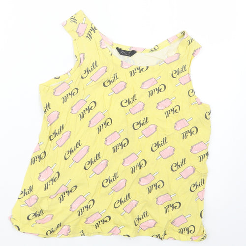 M&Co Girls Yellow Geometric  Basic Tank Size 11-12 Years