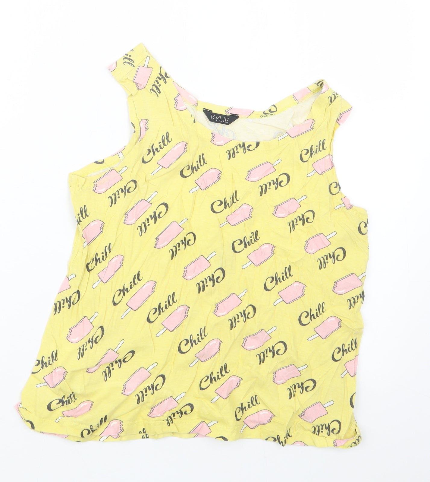 M&Co Girls Yellow Geometric  Basic Tank Size 11-12 Years