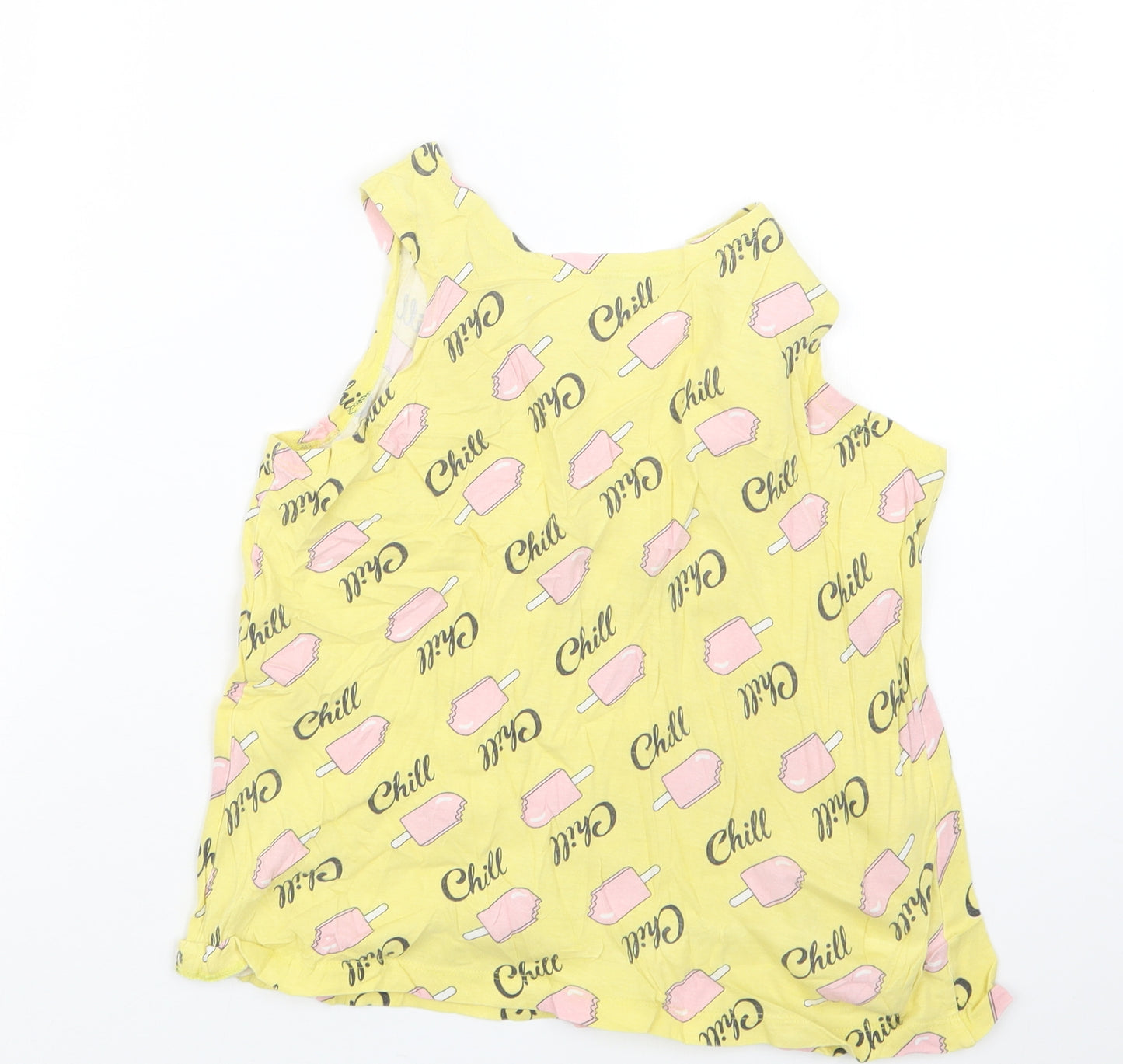 M&Co Girls Yellow Geometric  Basic Tank Size 11-12 Years