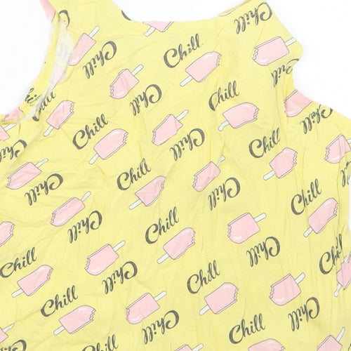 M&Co Girls Yellow Geometric  Basic Tank Size 11-12 Years