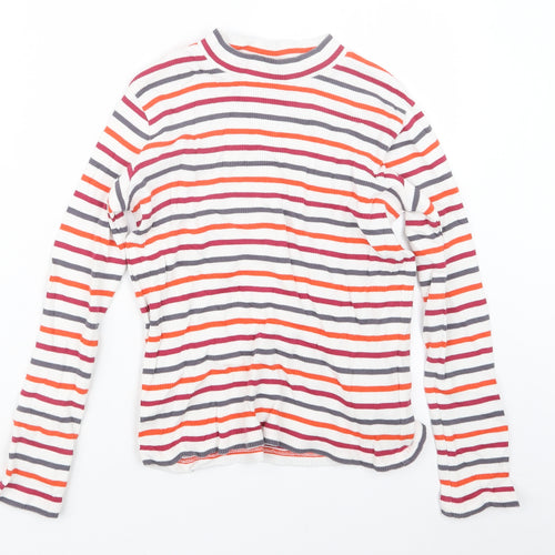 Jigsaw Girls White Striped  Pullover Jumper Size 12-13 Years