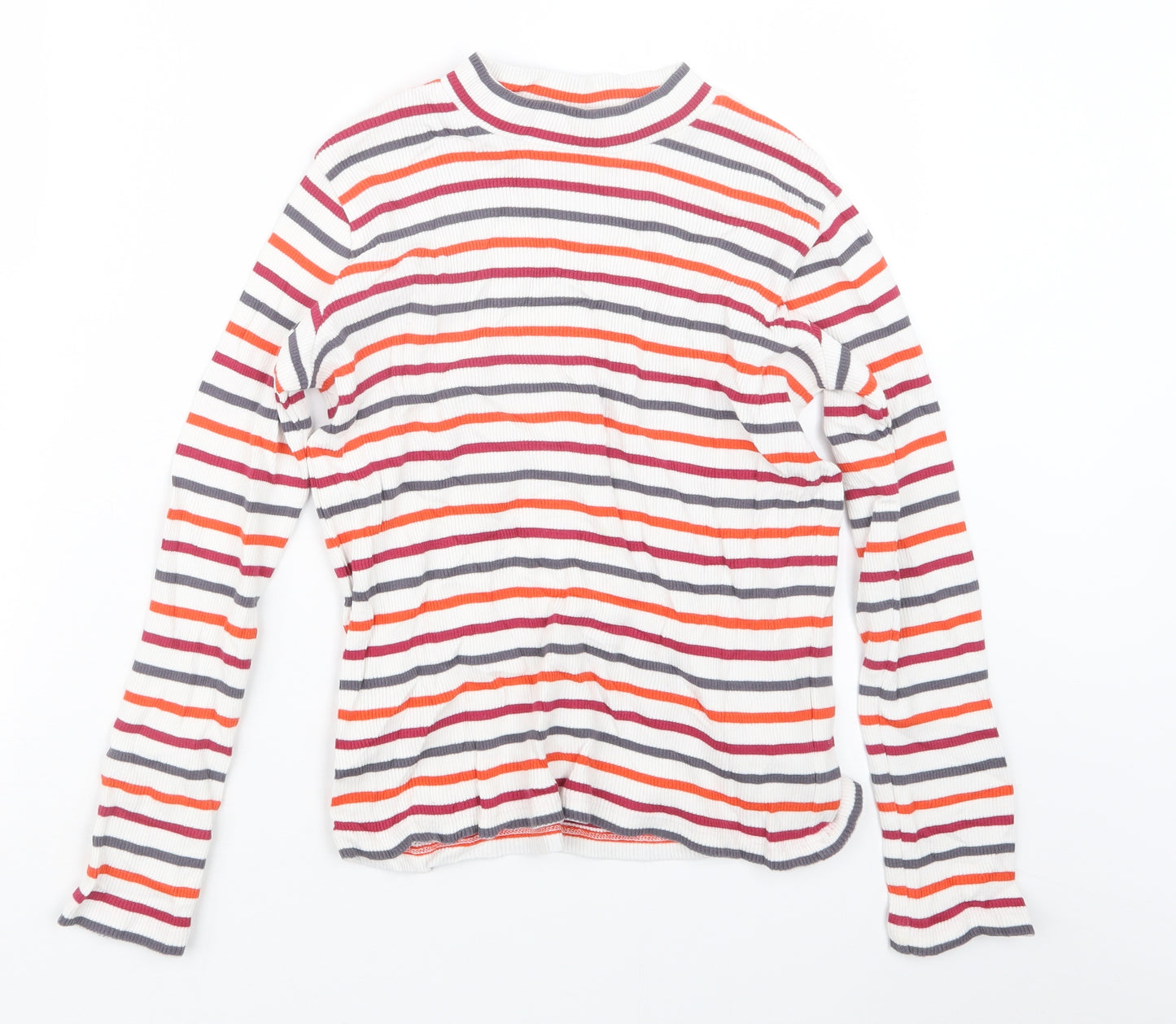 Jigsaw Girls White Striped  Pullover Jumper Size 12-13 Years