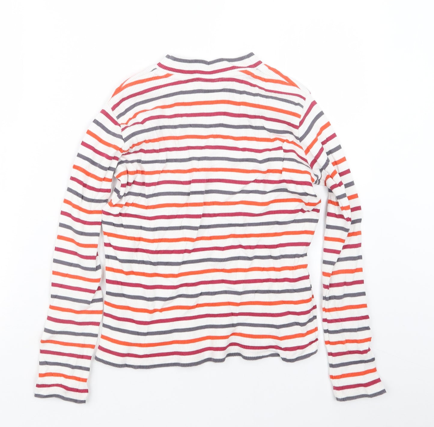 Jigsaw Girls White Striped  Pullover Jumper Size 12-13 Years