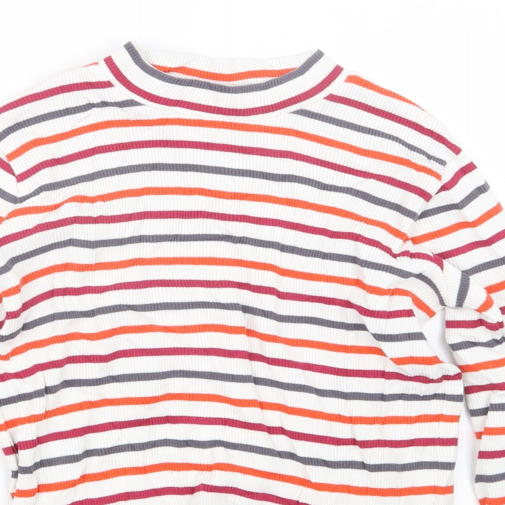 Jigsaw Girls White Striped  Pullover Jumper Size 12-13 Years