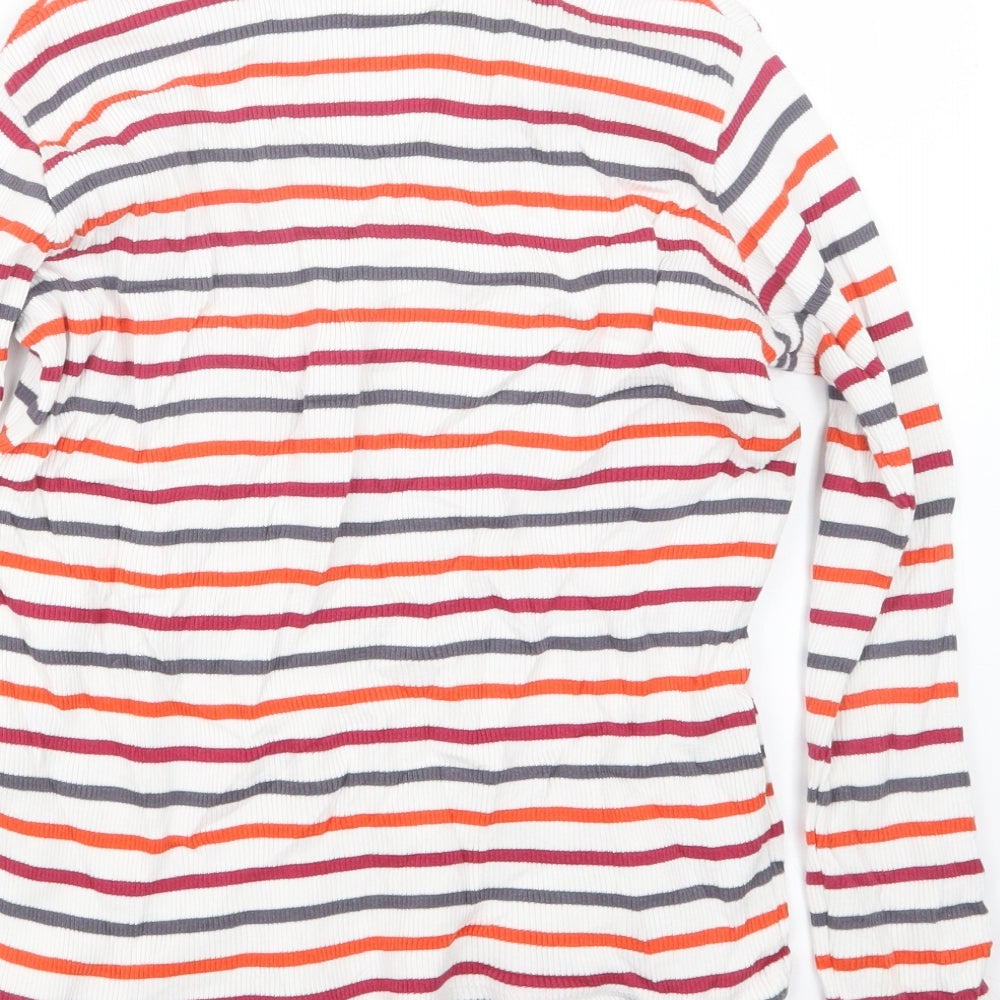Jigsaw Girls White Striped  Pullover Jumper Size 12-13 Years
