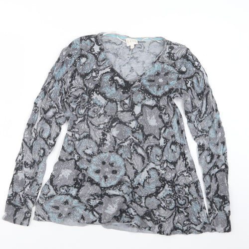 EAST Womens Grey Geometric  Pullover Jumper Size XS