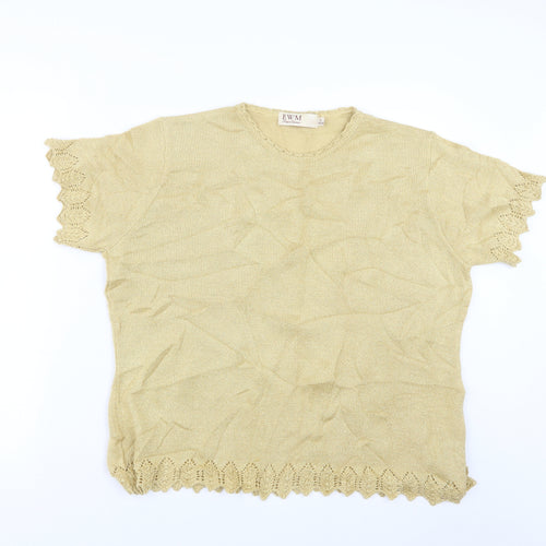 EWM Womens Gold  Knit Pullover Jumper Size 18