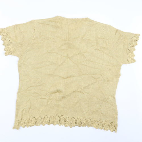 EWM Womens Gold  Knit Pullover Jumper Size 18